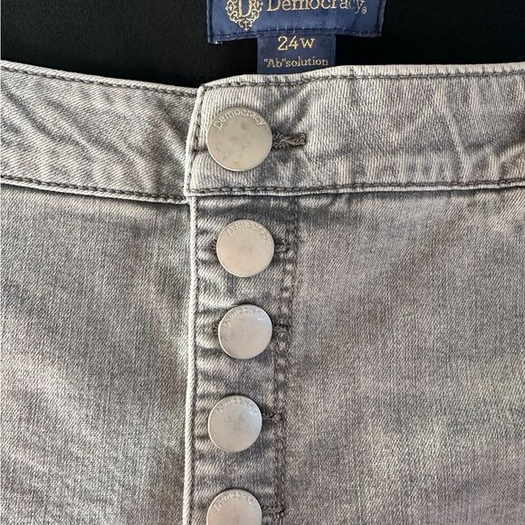 Democracy 'Ab'Solution Women’s Button Fly, High Waist Jeans. Ankle Gray Size 24W - Picture 4 of 8